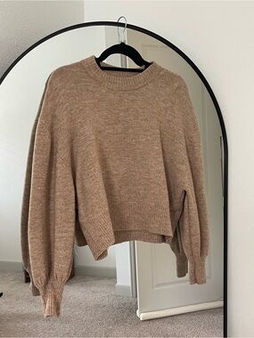 ASOS Cropped Brown Crewneck Sweater